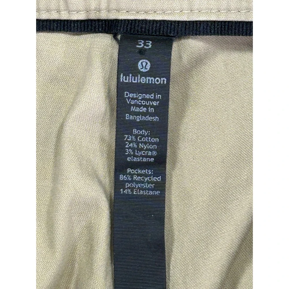 Lululemon Men's 33 ABC Perfect Fit 5 Pocket Trouser‎ Stretch Performance Pants